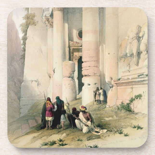 Temple called El Khasne, Petra, March 7th 1839, pl Coaster (Front)