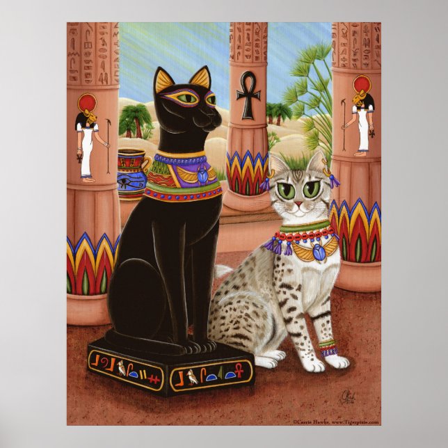 Temple de Bastet Egypte Bast Goddess Poster de cha (Devant)