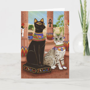Temple de carte d'art de chat de déesse de filasse