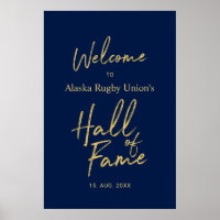 Temple de la renommée | Gold & Navy Blue Affiche d