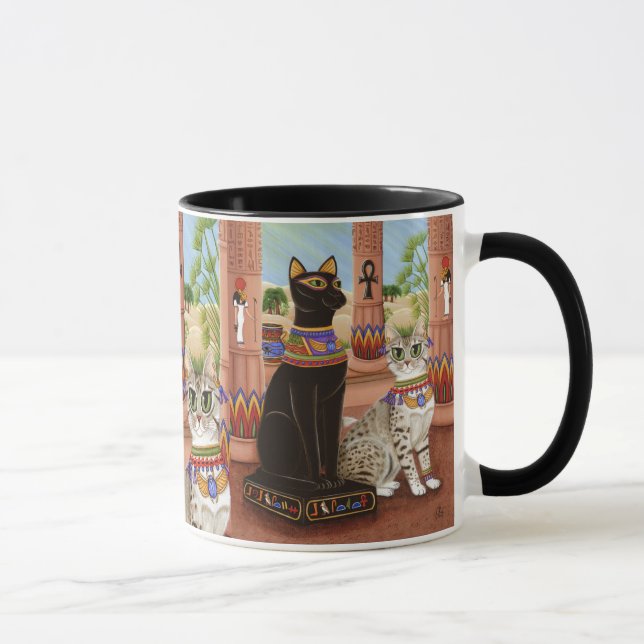 Temple de tasse d'art de chat de déesse de filasse (Droite)