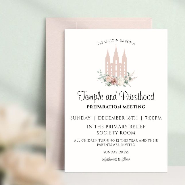 Temple et prêtrise Préparation Invitation (Créateur téléchargé)