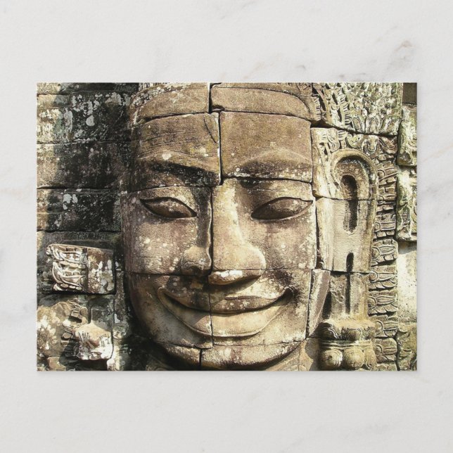 Temple Face, Cambodia Vintage Postcard (Front)