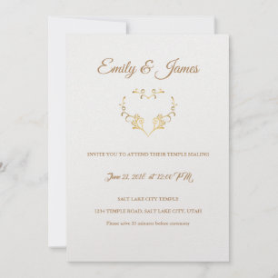 Temple Faire-part de mariage-Fancy Gold Heart