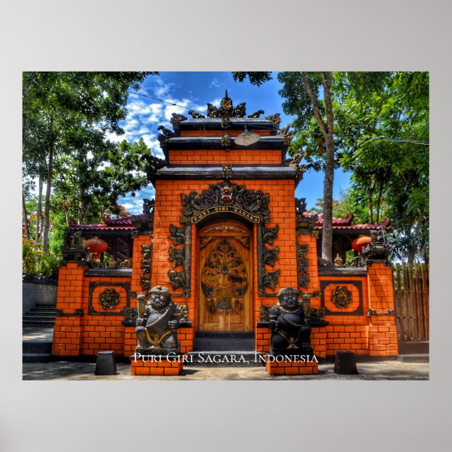 Temple Gate Buddhism Indonesia Travel Destination Poster (Front)