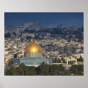Temple Mount and Dome of the Rock, dawn Poster