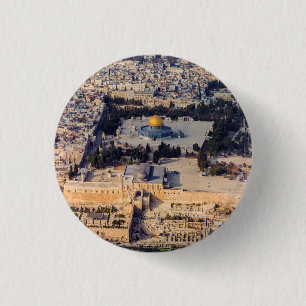 Temple Mount Old City Jerusalem Dome of the Rock 1 Inch Round Button