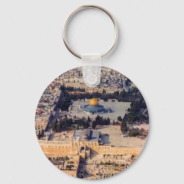 Temple Mount Old City Jerusalem Dome of the Rock Keychain (Front)