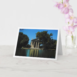 Temple Of Aesculapius, Villa Borghese Gardens Rome Card