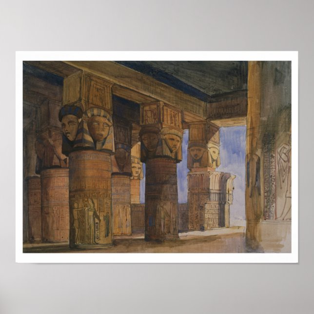 Temple of Denderah, Upper Egypt (w/c on paper) Poster (Front)