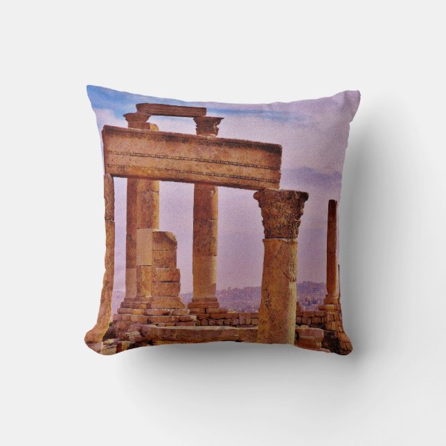 Temple of Hercules Throw Pillow (Front)