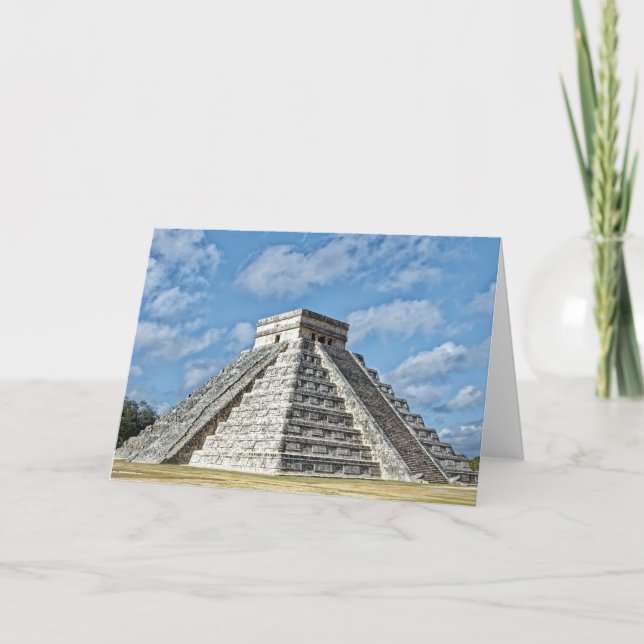 Temple of  Kukulcán, Pyramid, Chichen Itza, Mexico Card (Front)