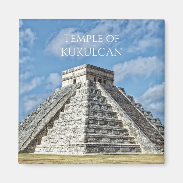Temple of  Kukulcán, Pyramid, Chichen Itza, Mexico Magnet (Front)