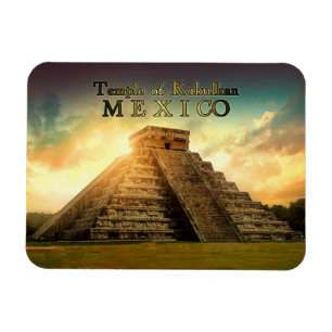 Temple of Kukulkan Mexico stylized Magnet