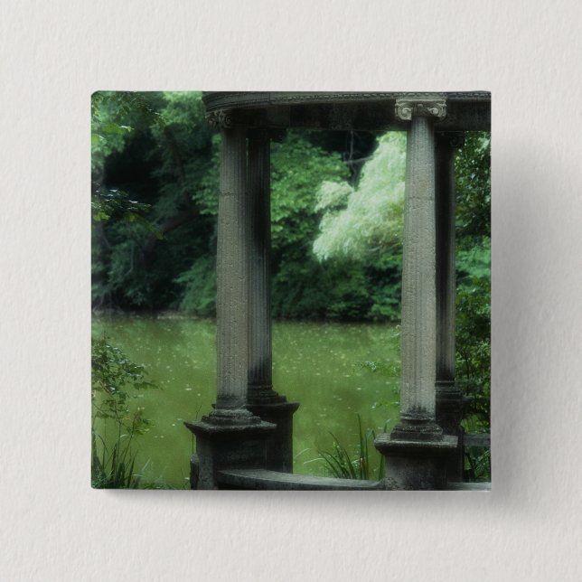 Temple of Love at the Old Westbury Gardens 2 Inch Square Button (Front)