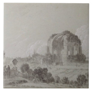 Temple of Minerva Medici, Rome, 1754 (drawing and Tile