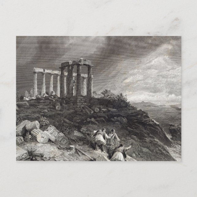 Temple of Minerva Sunium, engraved by J. Saddler Postcard (Front)