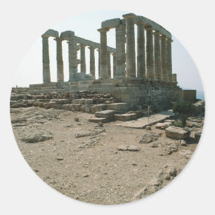 Temple of Poseidon Ruins Classic Round Sticker