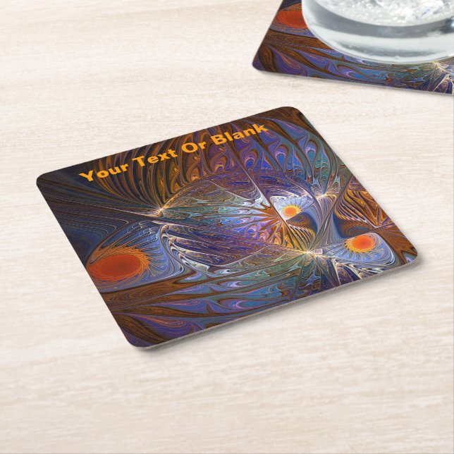 Temple of the Sun Square Paper Coaster (Angled)