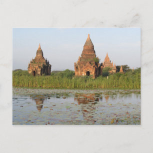 Temple Reflection, Bagan, carte postale du Myanmar