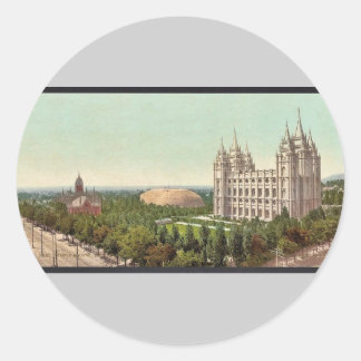 Temple Square, Salt Lake City classic Photochrom Round Sticker