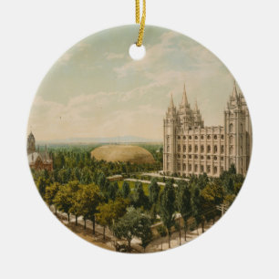 Temple Square Salt Lake City Utah in 1899 Ceramic Ornament