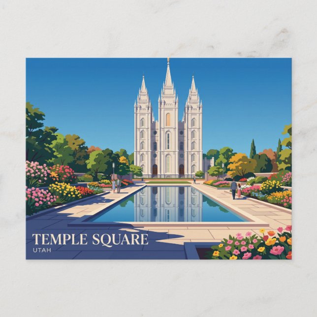 Temple Square USA Postcard (Front)