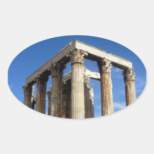 temple zeus oval sticker
