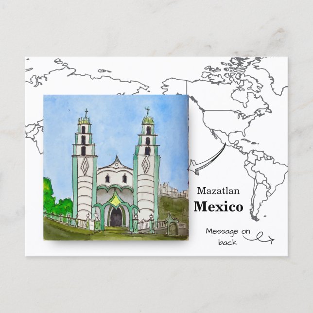 Templo María Milagrosa, Mazatlán, Mexico Postcard (Front)