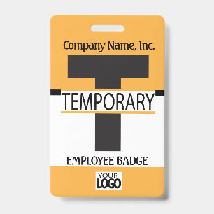 Temporary Employee Badge with your Logo - Gold