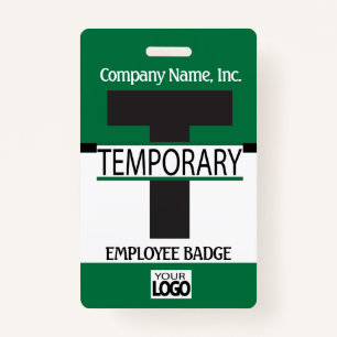 Temporary Employee Badge with your Logo - Green