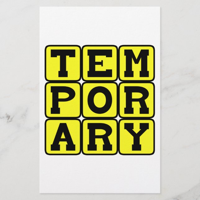 Temporary, Short-Term (Front)