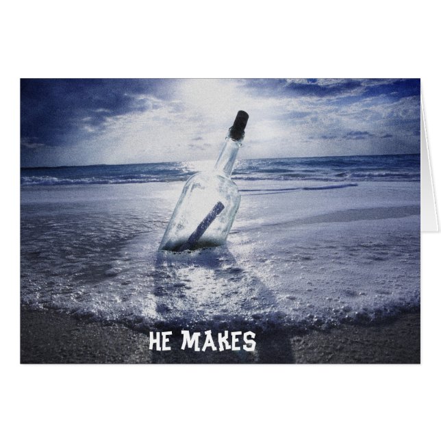 Temps dans une carte de bouteille (Devant horizontal)