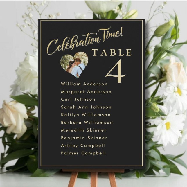 Temps de fête Carte du plan de siège photo Mariage (Créateur téléchargé)