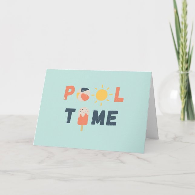 temps de la piscine. Invitations et cartes de voeu (Devant)