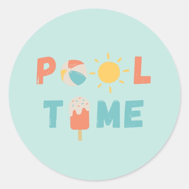 temps de la piscine. Stickers & Étiquettes (Devant)