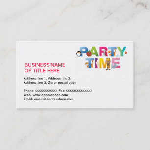 temps de partie pour le carte de visite d'enfants