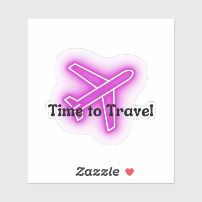 Temps de voyage de l'avion violet Sticker Vinyl (Feuille)