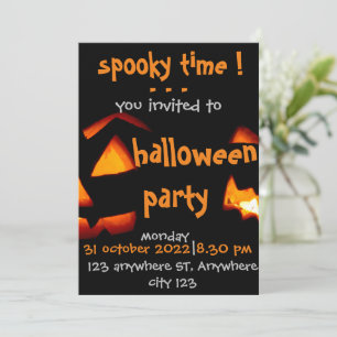 temps éffrayant, élégante invitation à la fête hal