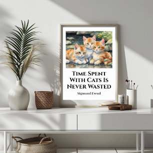Temps Passé Avec Les Chats Affiche Motivationnelle