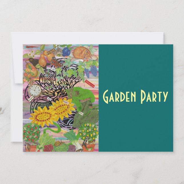 Temps passé dans le jardin, invitation à la fête d (Devant)