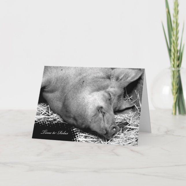 Temps pour se détendre Cochon - Carte de retrait v (Devant)