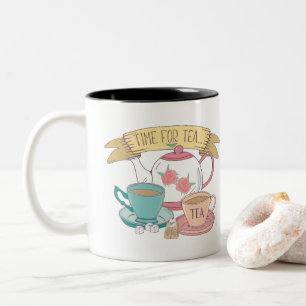 Temps vintage pour le thé tasses British Tea et th