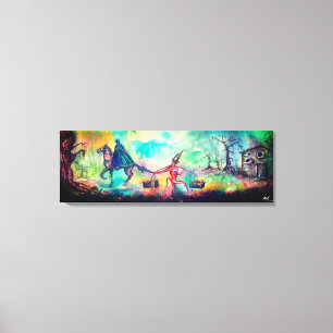 TEMPTATION Dark Knight and Devil's Treasure ,Blue Canvas Print