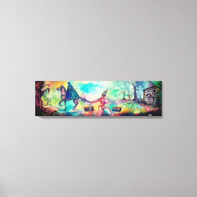 TEMPTATION Dark Knight and Devil's Treasure ,Blue Canvas Print (Front)