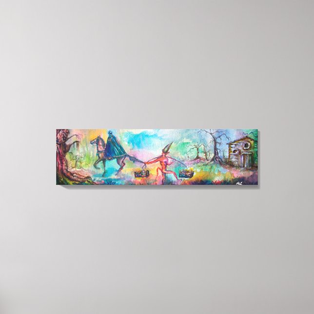 TEMPTATION Dark Knight and Devil's Treasure ,Blue Canvas Print (Front)