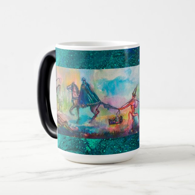 TEMPTATION Dark Knight and Devil's Treasure Blue Magic Mug (Front Left)
