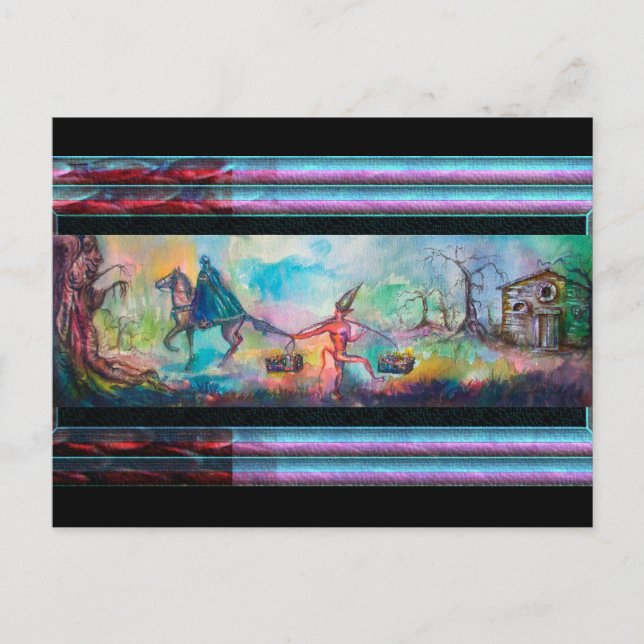 TEMPTATION Dark Knight and Devil's Treasure ,Blue Postcard (Front)