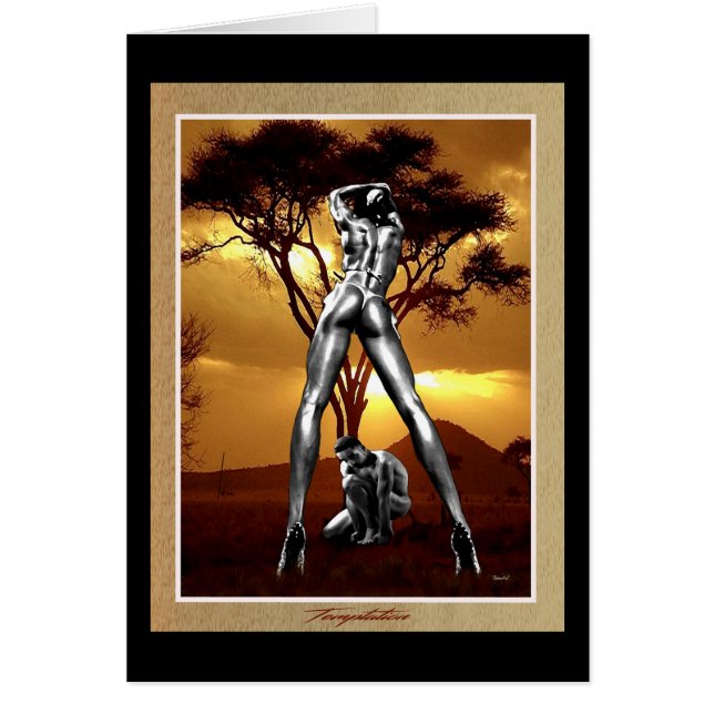 Temptation Greeting Card • Elegant Romantic Silhou (Front)