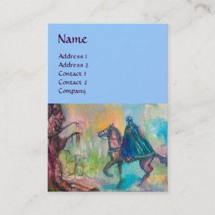 TEMPTATION MONOGRAM Bright Blue Business Card